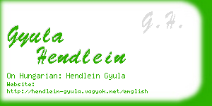 gyula hendlein business card